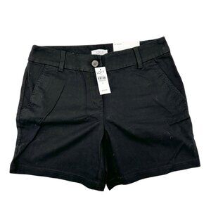 Loft Outlet 6 inch Shorts Womens Size 0 Black Cotton Blend NEW